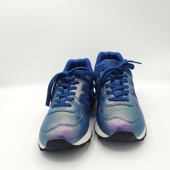 New Balance 574 Iridescent blue purple WL574KSD women's size 8.5 - Picture 7 of 9